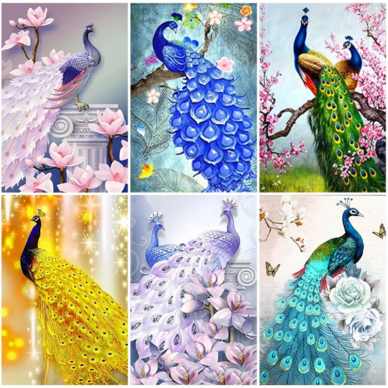 

DIY Peacock 5D Diamond Painting Full Square Drill Mosaic Birds Diamond Embroidery Cross Stitch Home Decor Wall Art Gift