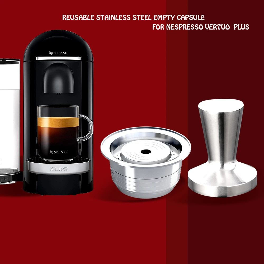 Stianless стальная многоразовая большая чашка Nespresso Vertuo Plus кофейный капсульный
