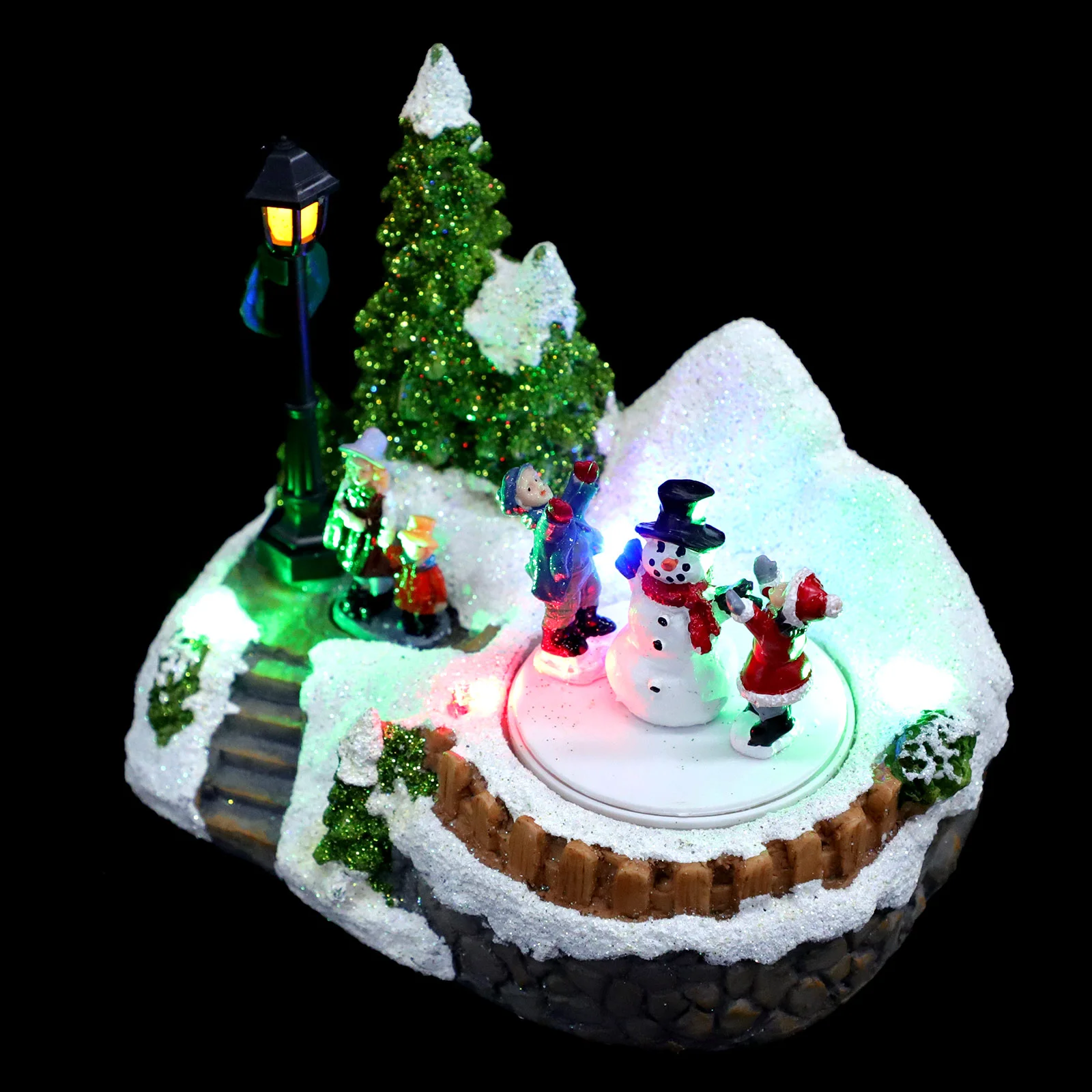 

1Pc Christmas Decor Luminous Small House Adorn Colorful Resin Ornament
