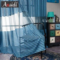 aosidi modern striped tulle curtains for living room bedroom window sheer curtains blinds finished voile curtains drapes