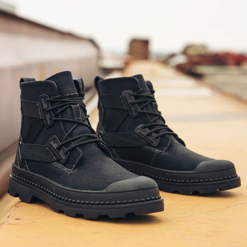 

Casual Boots Men Men Casual Shoes 2020 For Men's Sneakers Man Mens Leather Shoe Boots Black Fashion Sports Leisure