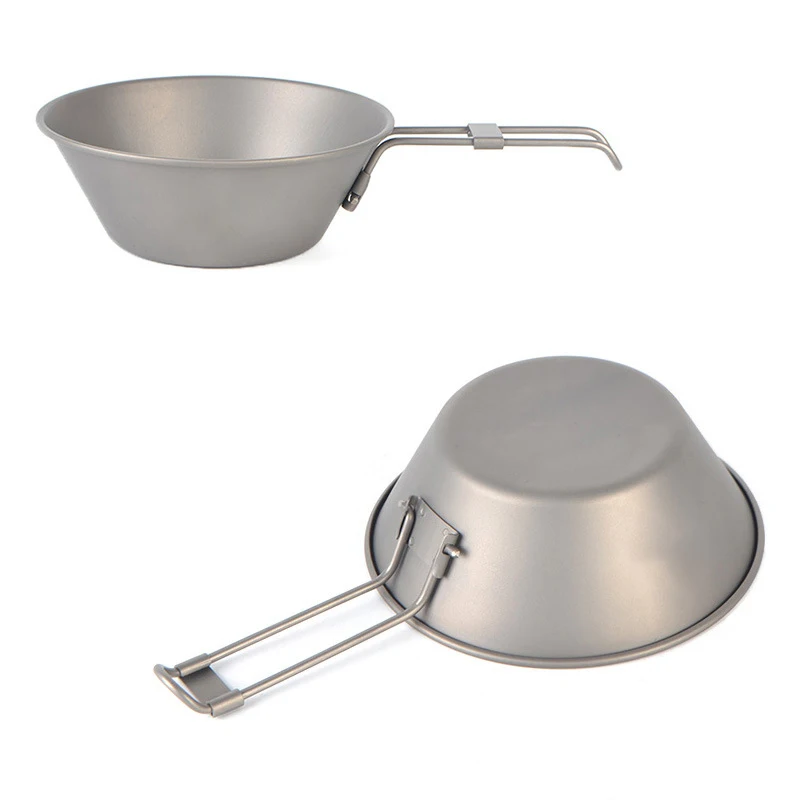 Складная миска из чистого титана уличная титановая металлическая чаша