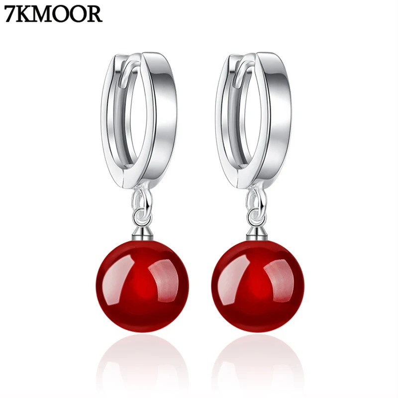 

7KMOOR Fine 925 Sterling Silver Jewelry Drop Cat-Eye Water Necklaces Pendant Natural Opal Moonstone Necklaces Pendant for Women