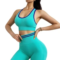 sports bra high waist trousers fitness suit women fitness gym female underwear running push up lingerie plus size