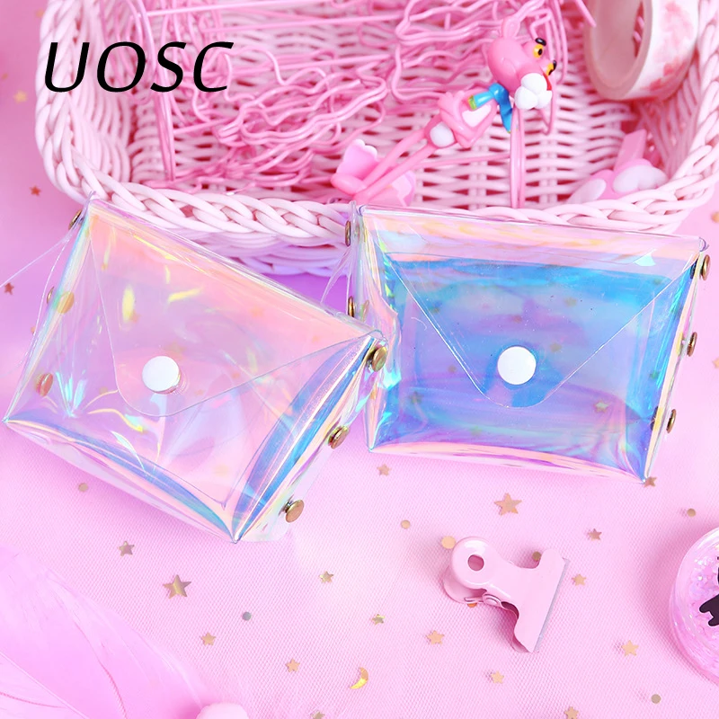 Голографический прозрачный кошелек UOSC для монет модный Желейный денег девушек