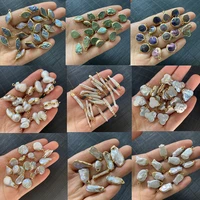 27 styles 3pcs wholesale natural freshwater pearl pendants connectors diy for jewelry making ladies fashion necklace accessories