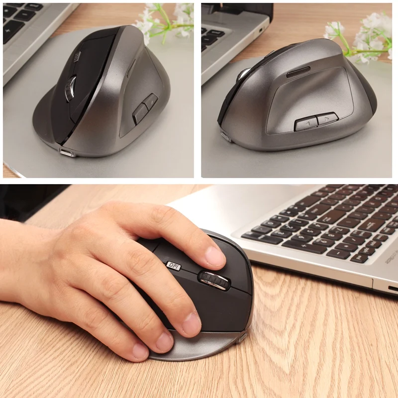 

Wireless Vertical Optical Computer Mouse Ergonomic Rechargeable USB Gaming Mouse Upright Mice for PC Laptop Mac