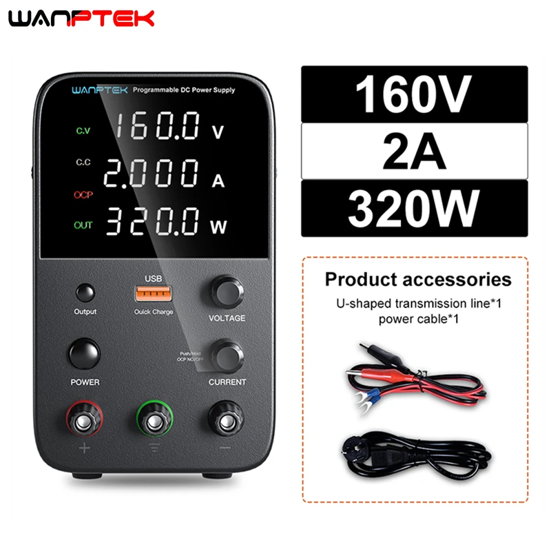 

Wanptek USB Adjustable DC Source Power 160V 2A Lab Power Supply Unit 120V 3A Voltage Regulator Stabilizer Switching Power Supply