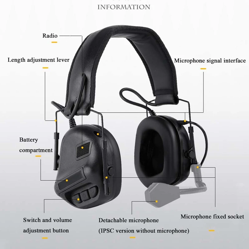 

New Outdoor (Tactical) Headphone Noise Cancellation Headset Hunting Shooting Game Accessories