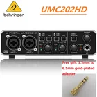 Усилитель микрофона BEHRINGER UMC22 UM2UMC202HD, внешняя звуковая карта для прямой трансляции, USB-аудио интерфейс