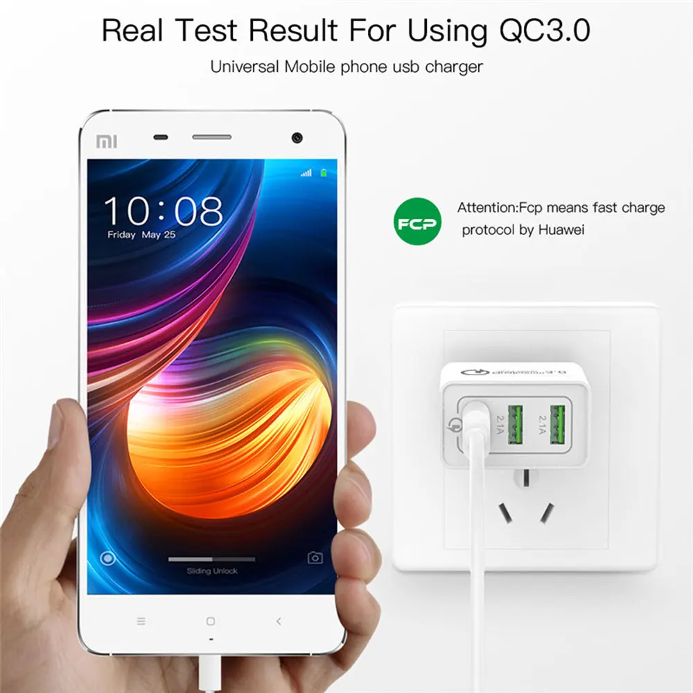QC 3 0 USB быстрое зарядное устройство для iphone 8plus 7 x xr iPad EU/US Plug порта быстрая смарт