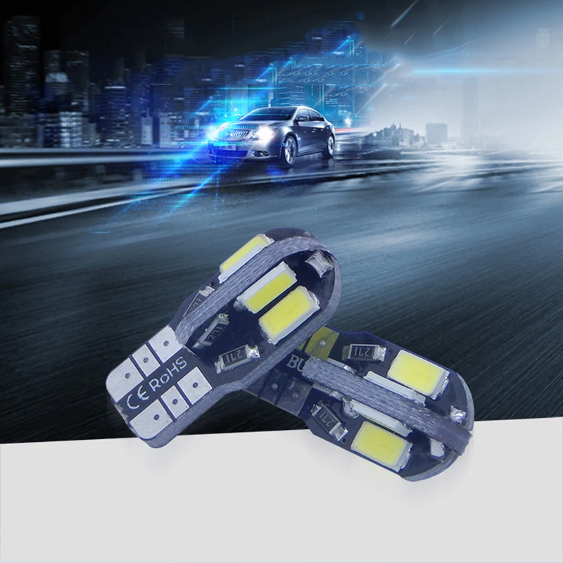 10 шт. T10 светодиодный автомобильный светильник ширина Canbus 5730 8SMD12V боковая