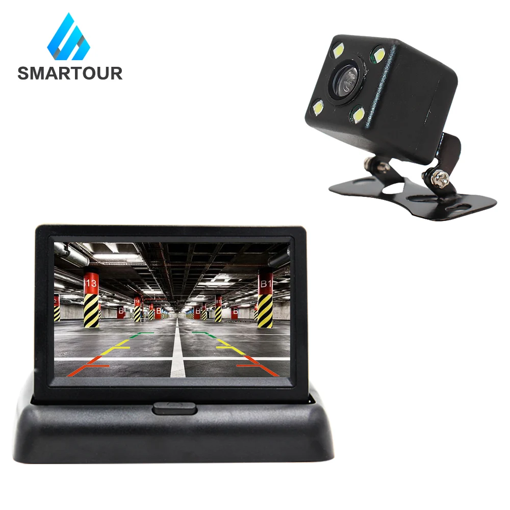 Display 4 camera Smartour Автомобильная камера заднего вида для парковки HD цветная камера заднего вида автомобильный монитор для парковки 140 градусов Водонепроницаемая Автомобильная камера заднего вида - Название цвета: Display 4 camera