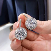 100 925 sterling silver retro full diamond 5 carat white high carbon diamond earrings for women sparkling wedding fine jewelry