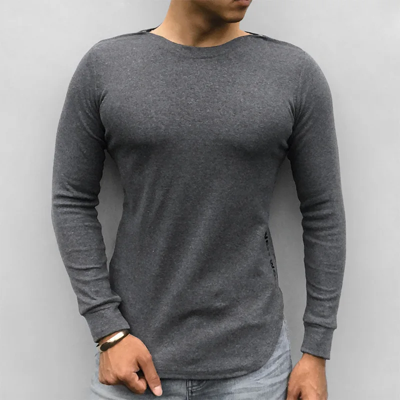 

Gym Shirt Sport T Shirt Men Long Sleeve Cotton Running Shirt Workout Training Tees Fitness Bodybuilding Tops Men Dry Fit T-shirt