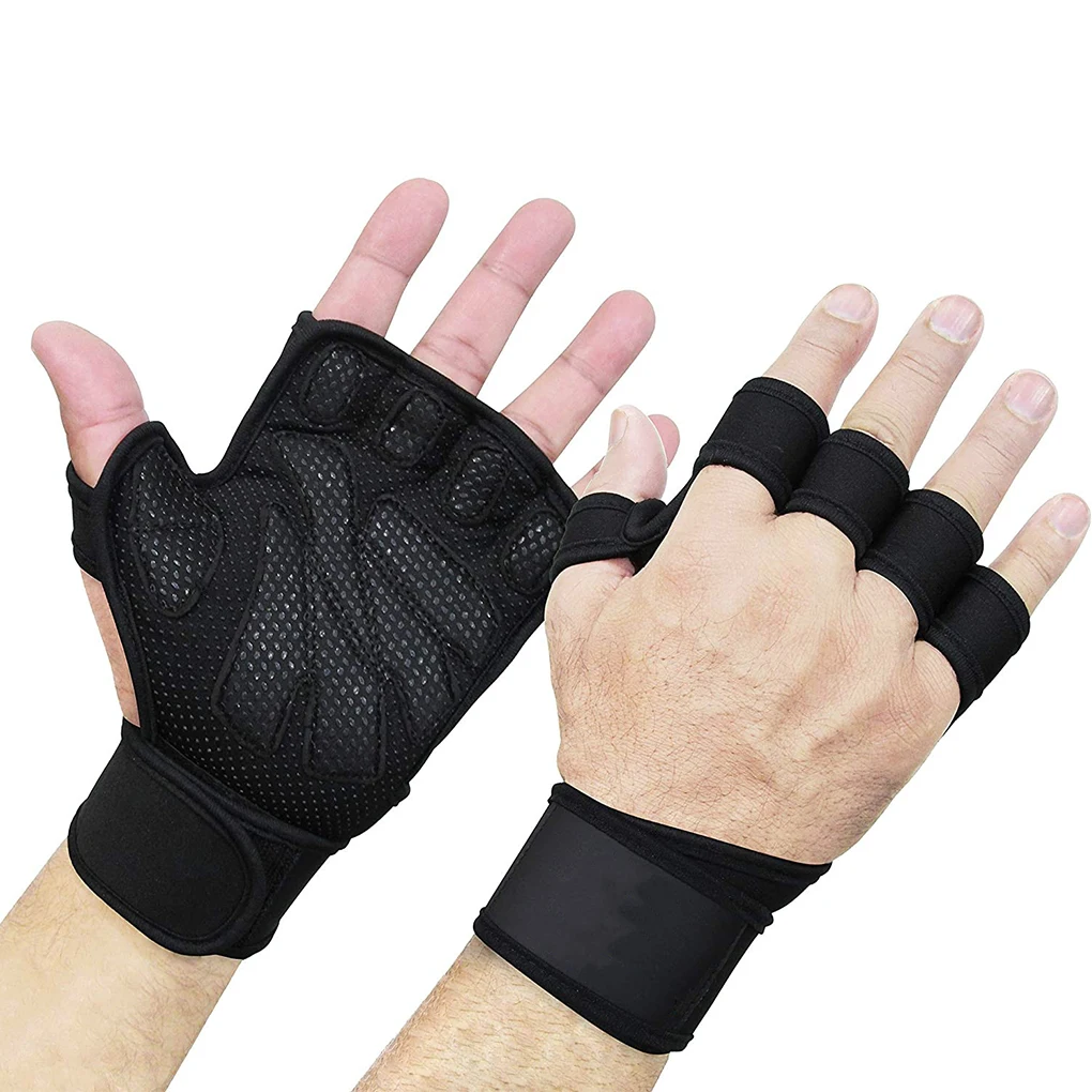 

1 Pair Sports Gloves Wrist Brace Half-finger Gloves Weightlifting Hand Protection Non-slip Gloves Breathable Moisture-wicking
