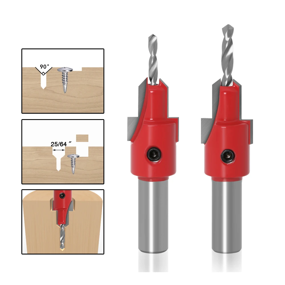 

1pcs 10mm Shank HSS Woodworking Countersink Router Bit Set Screw Extractor Remon Demolition for Wood Milling Cutter