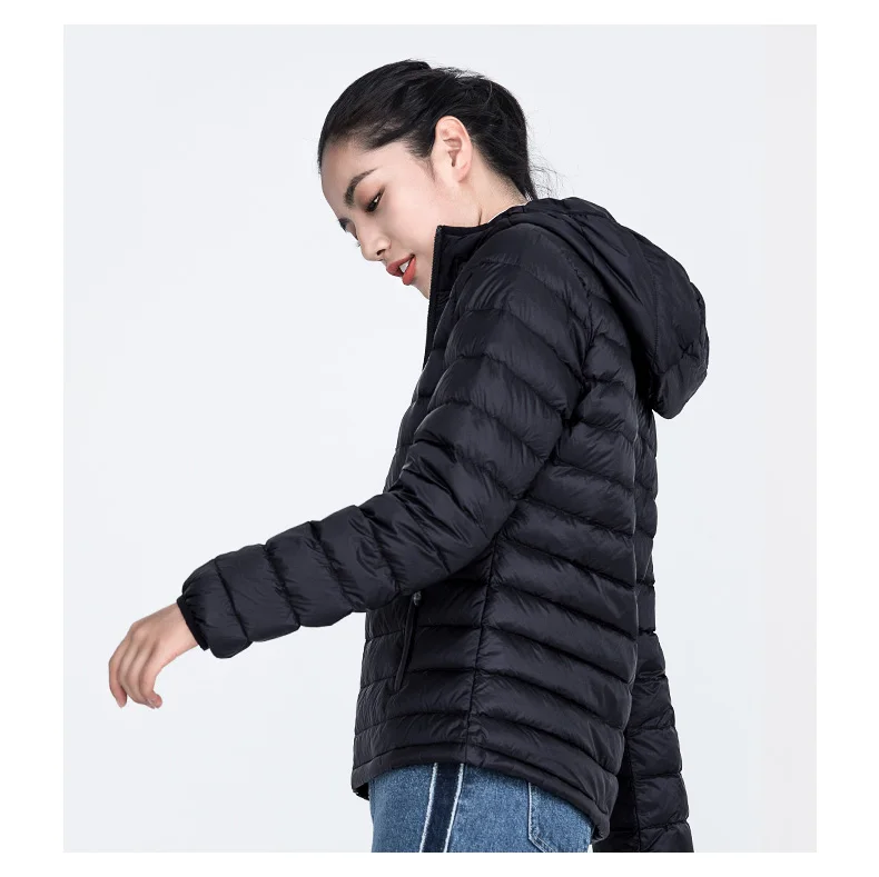 Короткая куртка на утином пуху белого цвета, пальто с гусиным пухом Northface с капюшоном для женщин и мужчин, ультра-светильник, теплая парка больших размеров