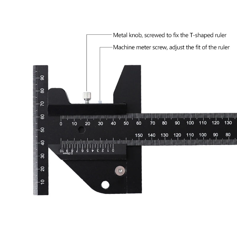 

Aluminum Alloy Scale Metric Measure Scribing Ruler T Shape Woodworking Carpentry Marking Tool Line Drawing Ruler