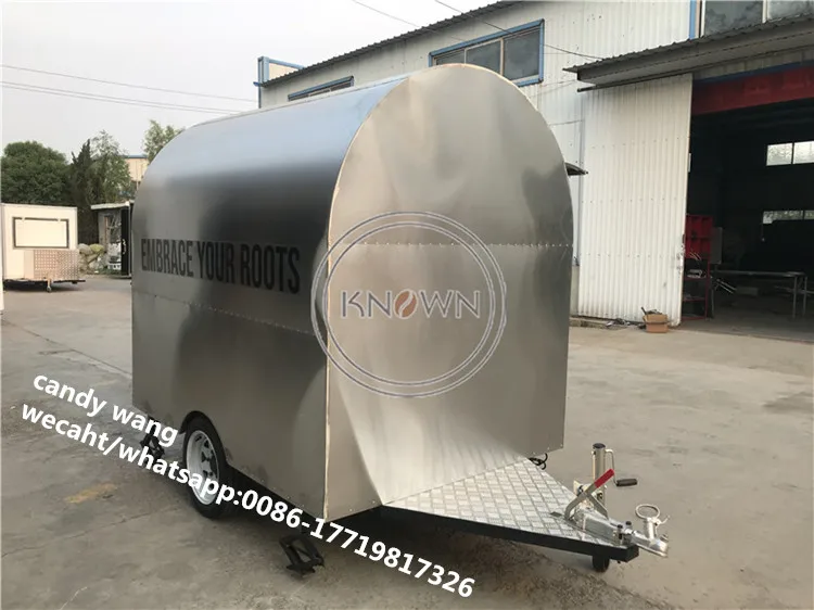 220cm Length Food Trailer Mobile Truck Cart All Stainless Steel For Fast With 2 Big Wheels | Бытовая техника