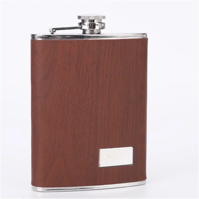 Высококачественная 9 унций деревянная фляжка набор виски вино нержавеющая сталь