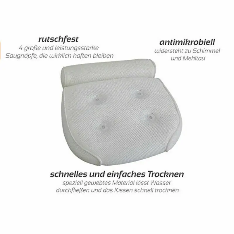 3D сетчатая Нескользящая подушка для спа ванны отдыха на голове с присосками шеи и