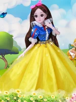 girl toys 60 cm beautiful princess doll with dress clothes 13 bjd doll 20 joint beautiful golden princess hair