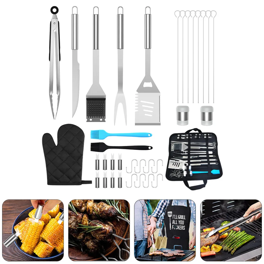 

1 Set 35pcs Barbecue Supplies Barbecue Tools Barbecue Kit for Home (Silver)