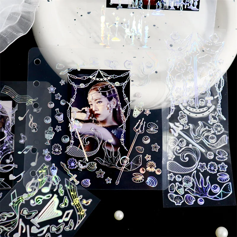 Ins стиль бронзовая лазерная наклейка Скрапбукинг DIY декоративный коллаж материал