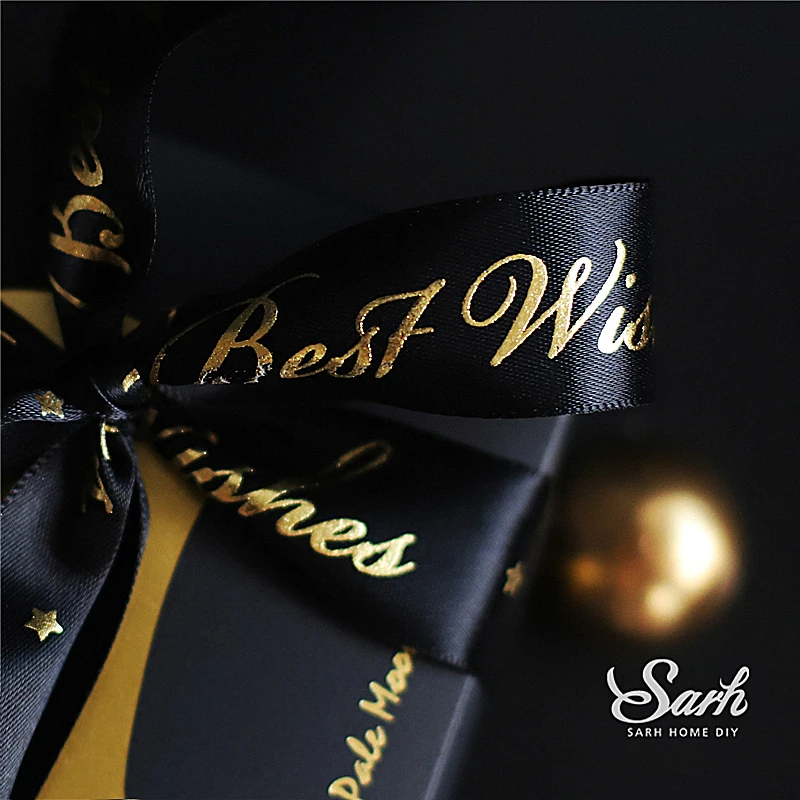 25 ярдов ленты золотистые черные разноцветные свадебные украшения для торта