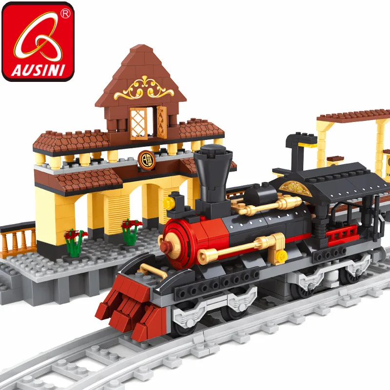 Конструктор AUSINI из железнодорожных автомобилей модель поезда строительные