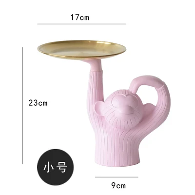 PINK SMALL Инс Испания лоток для обезьяны Фруктовая тарелка лампа дизайн ретро креативная Скандинавская кукла украшение лоток для хранения лоток для обезьяны Фруктовая тарелка лампа - Цвет: PINK SMALL