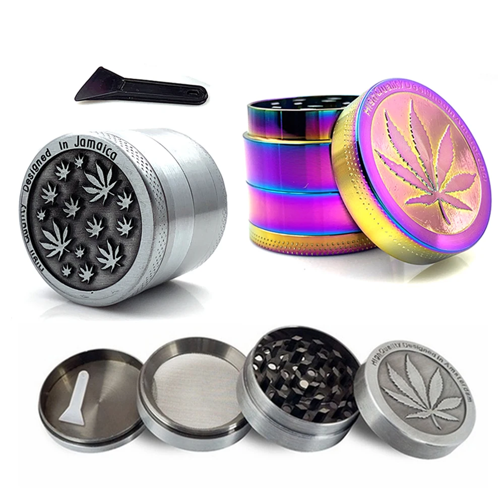 

Metal Leaf Weed Grinder 3/4 Layer Mesh Screen Pollen Catcher Smoke Herb Herbal Spice 40mm 1.57 inch Mini Grinder Smoking