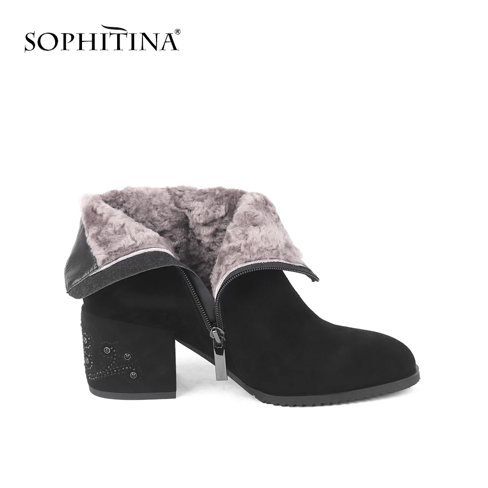 SOPHITINA/шерстяные ботильоны на меху Высококачественная детская замшевая обувь