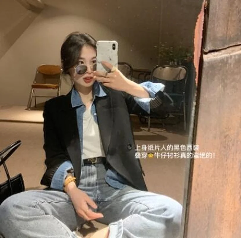 

White Blazer Women Spring Loose Straight Elegant Office Lady Double Breasted Solid Long Sleeves Suit Jacket Blazers Coats