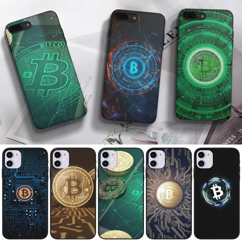 

Bitcoin Phone Case For Iphone 5 5s Se 2 6 6s 7 8 12 Mini Plus X XS XR 11 PRO MAX Black Shell