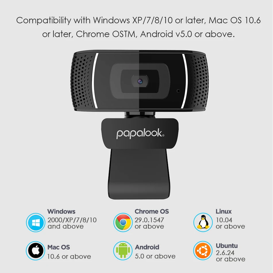 Веб камера PAPALOOK PA327 Full HD встроенный микрофон веб автоматический светильник