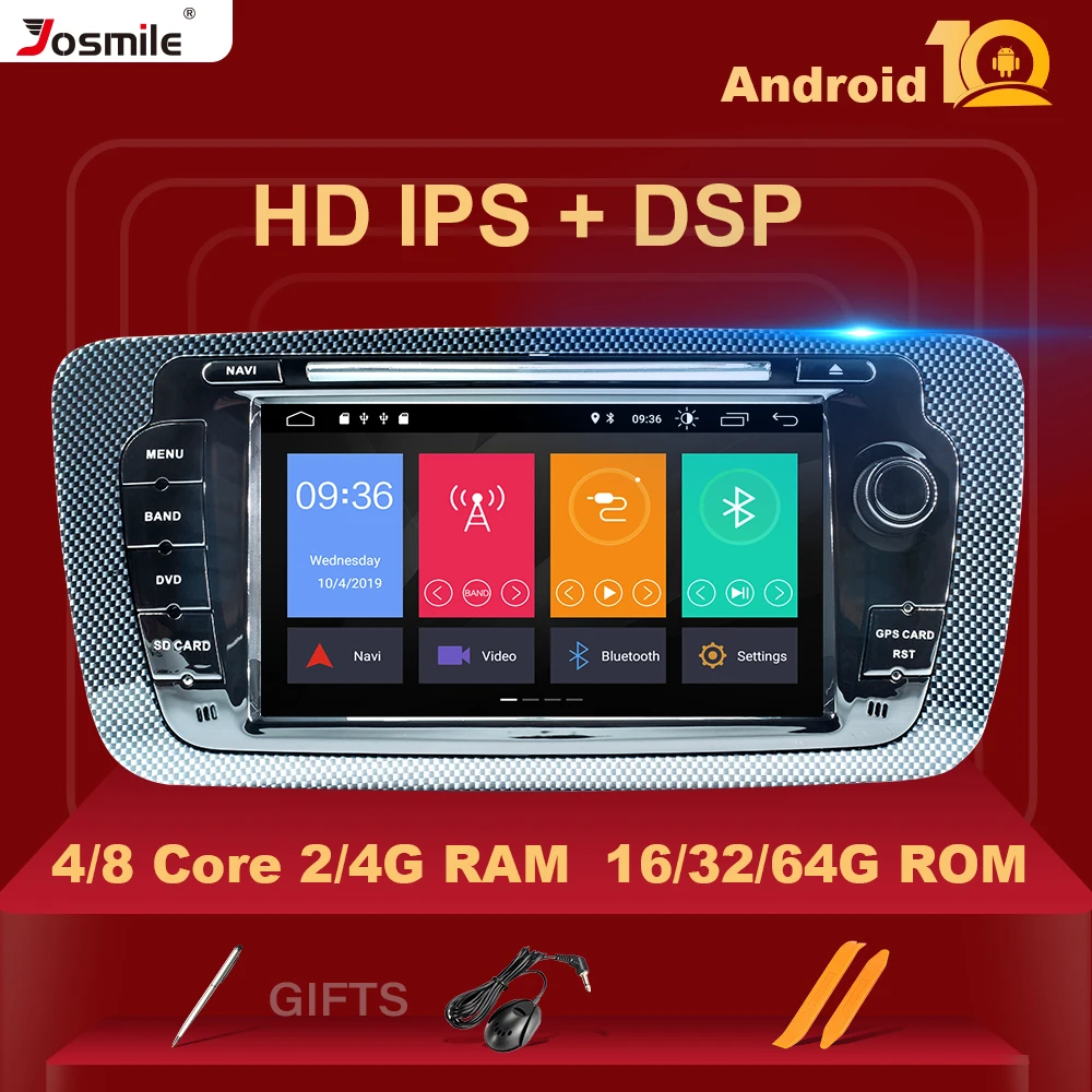 IPS DSP 4GB 64G 2 Din Android 10 Car Radio DVD Player For Seat Ibiza 6J MK4 SportCoupe Ecomotive Cupra Multimedia GPS Naviagtion |