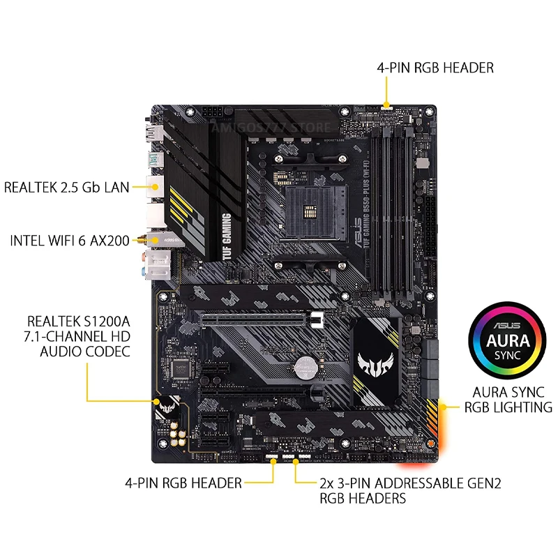 Kaufen Buchse AM4 Asus TUF GAMING B550-PLUS Motherboard DDR4 128GB DDR4 4800MHz CHAI PCI-E 4,0 M.2 SSD DVI OC AMD B550 Placa-Mãe AM4