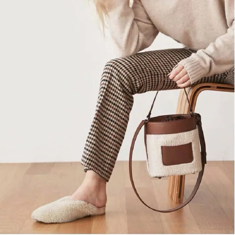 Women Single Shoulder Crossbody Bag All-match Bucket 2019 Autumn Korean Version Lovely Design PU Leather Drawstring Handbag | Багаж и