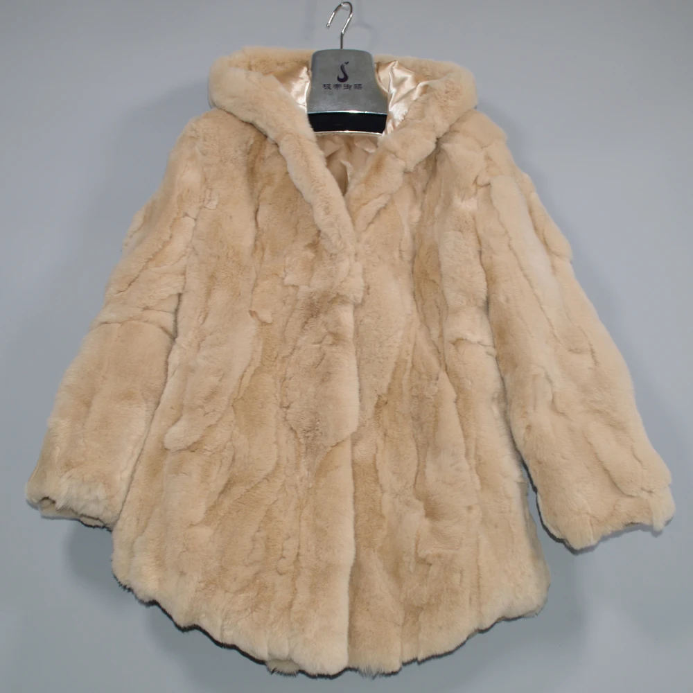 Хорошее качество для девушек зимний длинный Стиль натуральная Рекс меховая