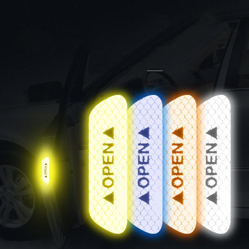 4 шт./компл. отверстия автомобильной двери светоотражающая лента предупреждающий