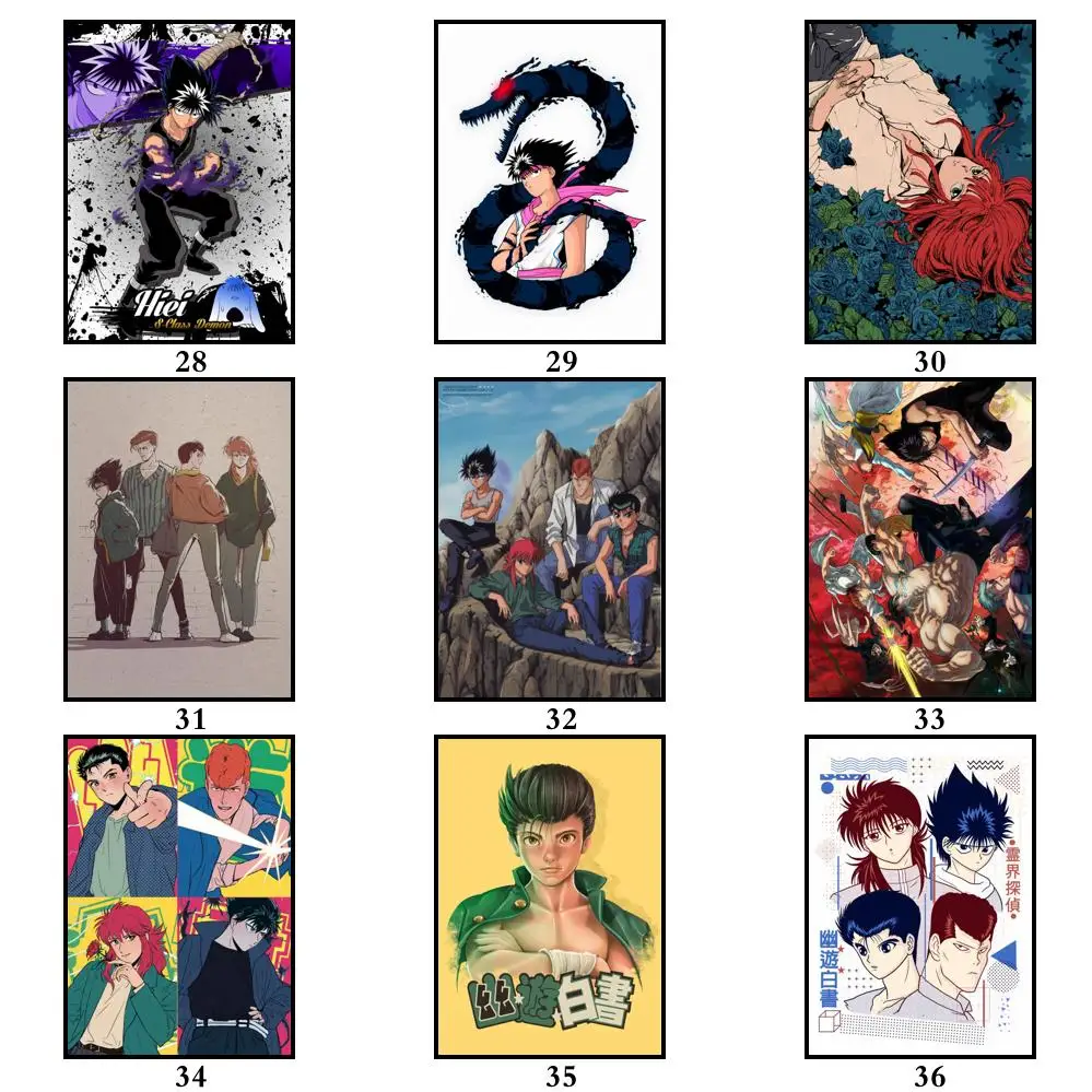 45 дизайнов аниме YuYu Hakusho белый бумажный плакат художественная живопись