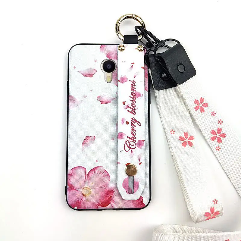 Phone Case For Meizu M5s / Meilan 5s Holder Flower Series Lanyard Delicate Painted TPU Silicone Cover Shockproof | Мобильные