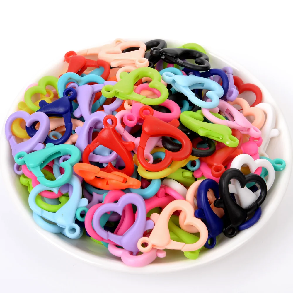 Смешанные пластиковые застежки в форме сердца 20 шт. 27 х2 2 мм концевые разъемы для