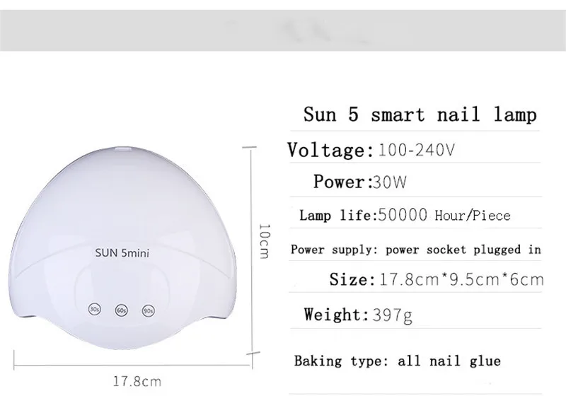 SUNX5 Mini 120W 15 Led уф лампа для ногтей-отверждение светолечение для маникюра таймер портативный маникюрный Маникюр 110-240V
