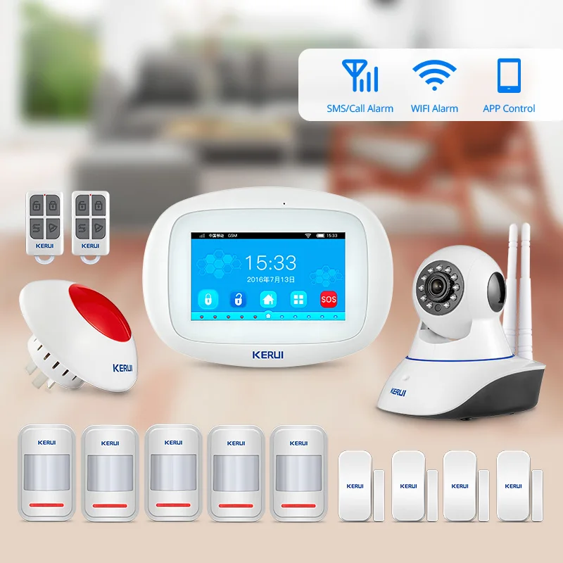 KERUI K52 Wi Fi GSM сигнализация панель 4 3 дюймов TFT цветной дисплей безопасности дома
