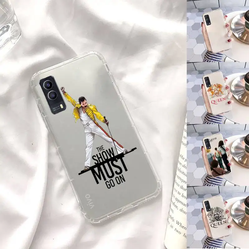 

Rock singer Freddie Mercury Queen Phone Case Transparent For VIVO X 60 50 30 27 23 21 20 9 pro plus S i + Soft TPU Clear bags