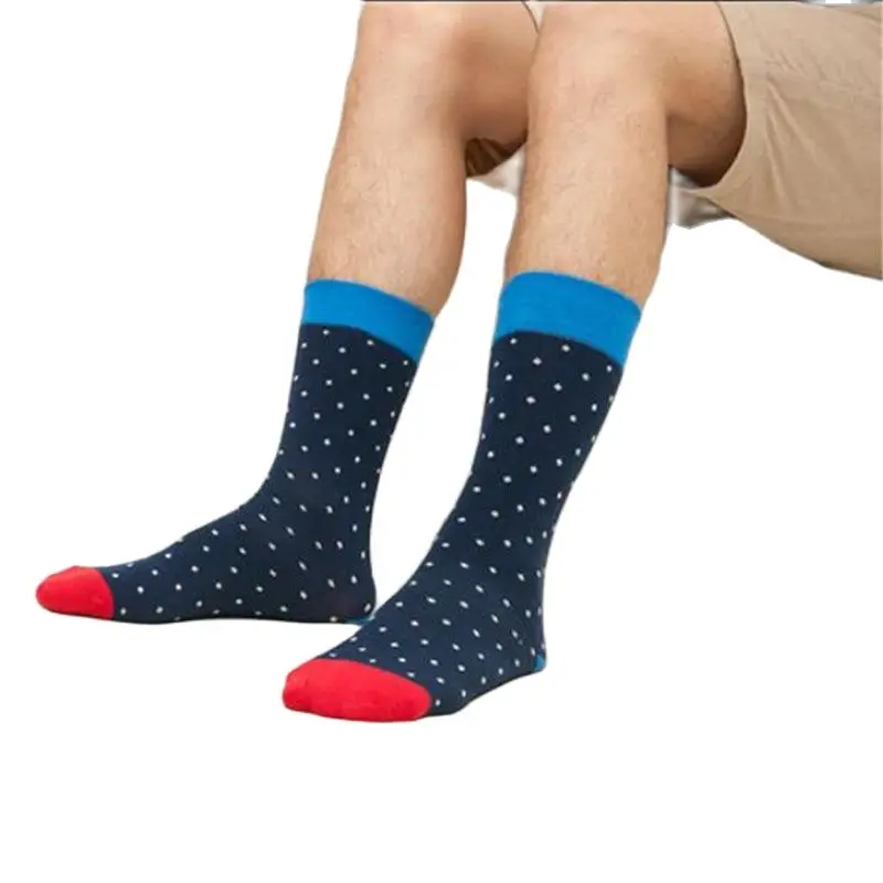 

1 Pair New Style Colorful Stripes Cotton Socks Men Brand Dress Socks Casual Long Tube Socks Calcetines Skate Socks For Men