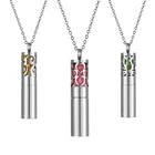 Роскошные цилиндр ароматерапия медальон из нержавеющей стали эфирное масло ожерелье с кулоном-диффузором цепочка на свитер духи ожерелье для женщин